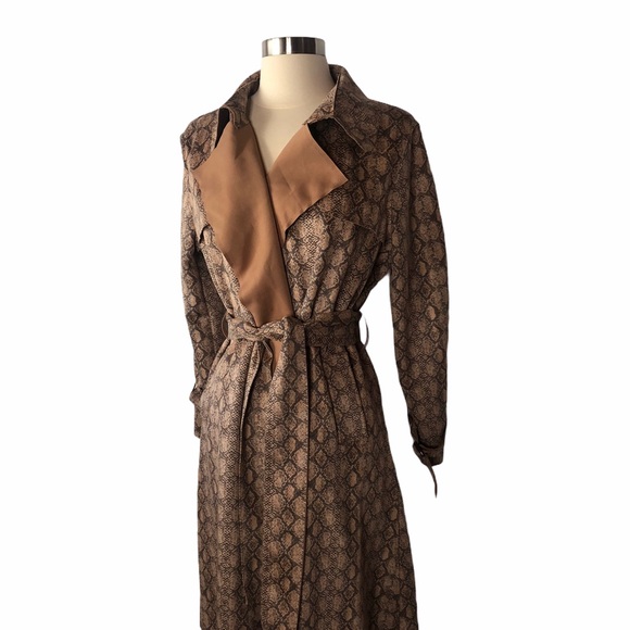 Few Moda Snake Skin Print Trench Coat Size Small - Picture 4 of 7
